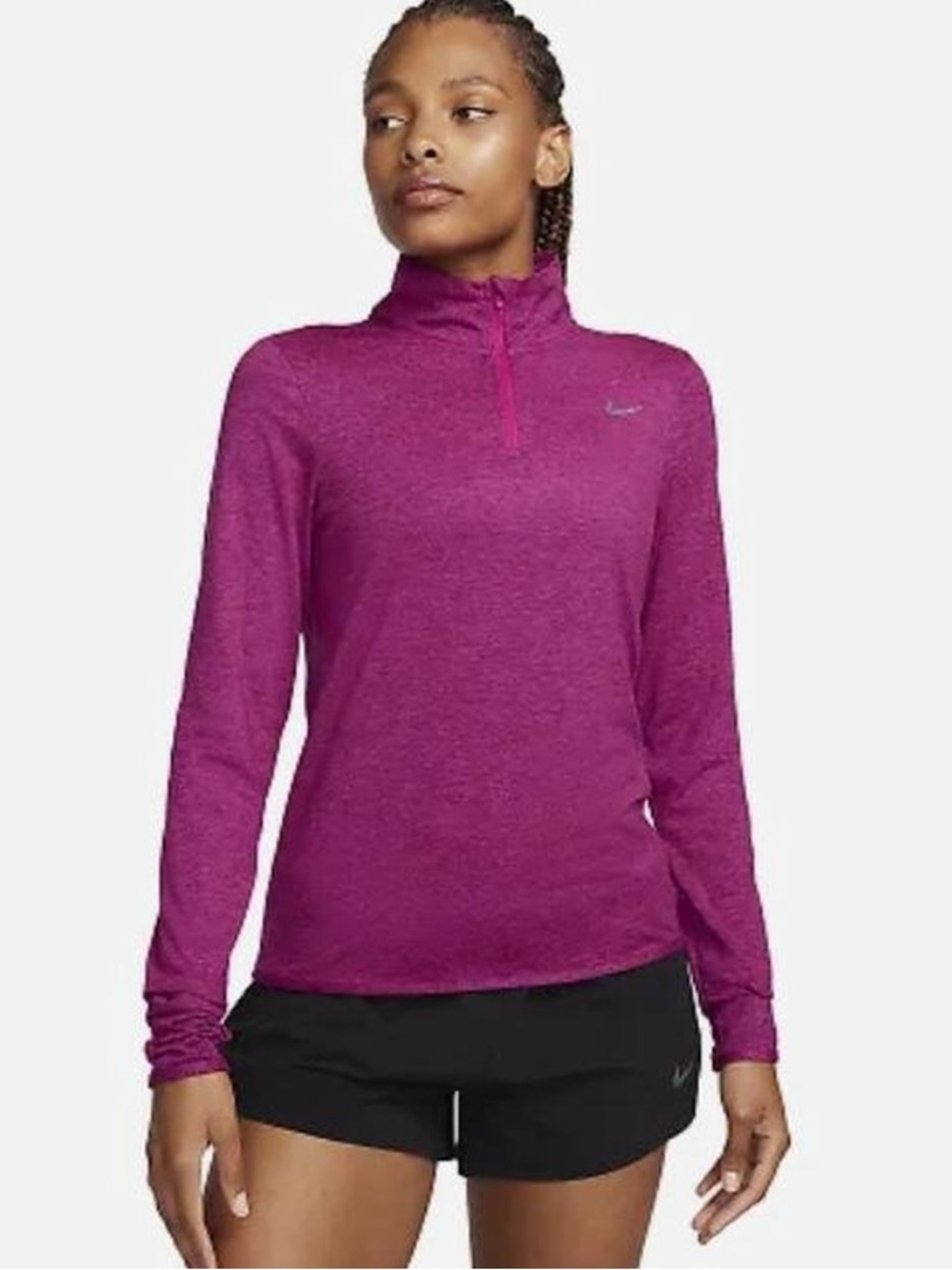 Nike Dri-FIT Half Zip Pullover Women’s Small | Thumbholes | Purple Pink